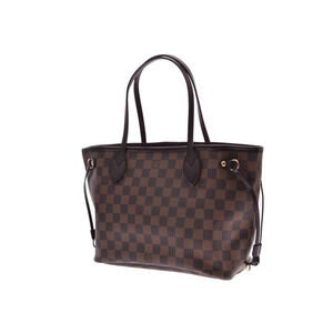 Louis Vuitton Neverfull Leather Damier Handbag Brown